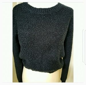 H&M Navy Blue Knit Crop Sweater